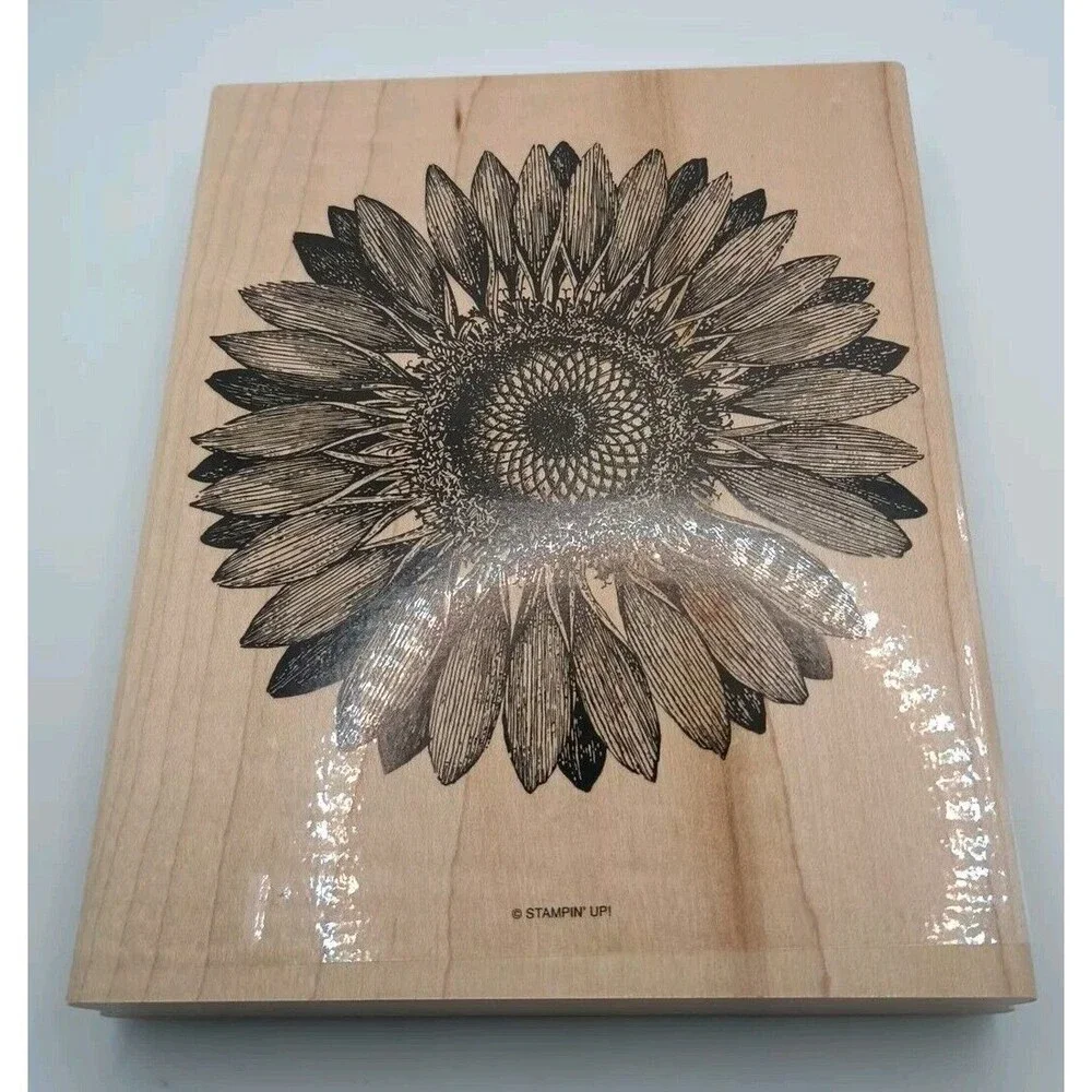Stampin Up Sunflower Rubber Stamp Huge Background Summer Retired